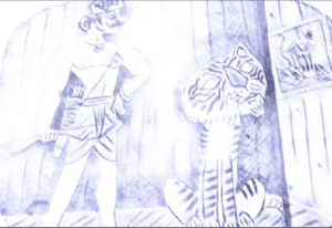 दीवार का चित्र क्लास ३ की लोग कथा है।