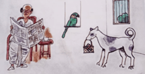 तोते की चालाकी कहानी सुकुमार राय ने लिखा।