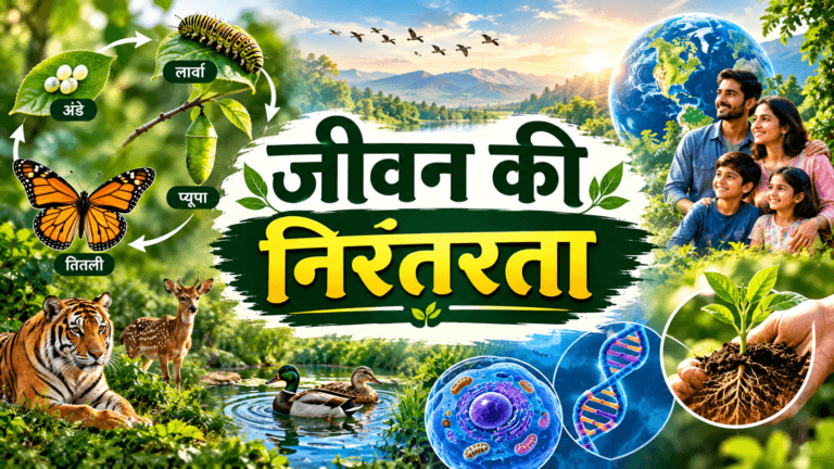 जीवन की निरन्तरता पाठ में केन्द्रक कोशिका का दिमाग है।