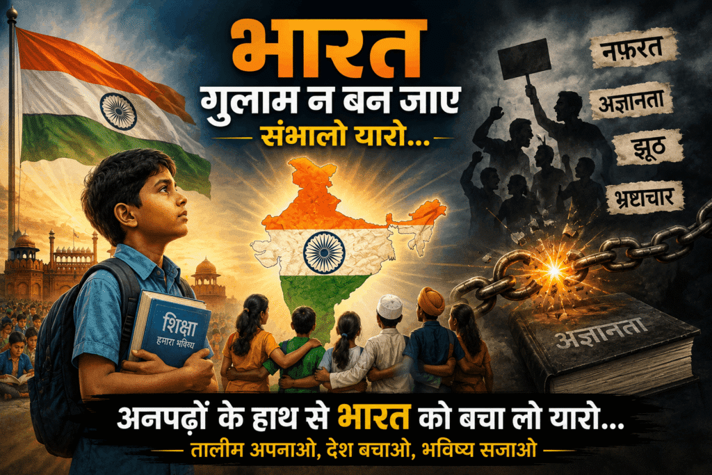 अनपढ़ों के हाथ से भारत को बचा लो यारो write by Afreen Bano