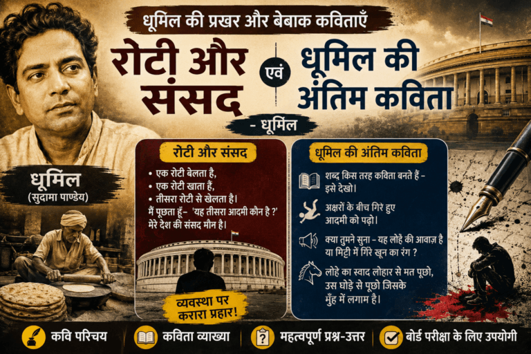 रोटी और संसद एवं धूमिल की अंतिम कविता