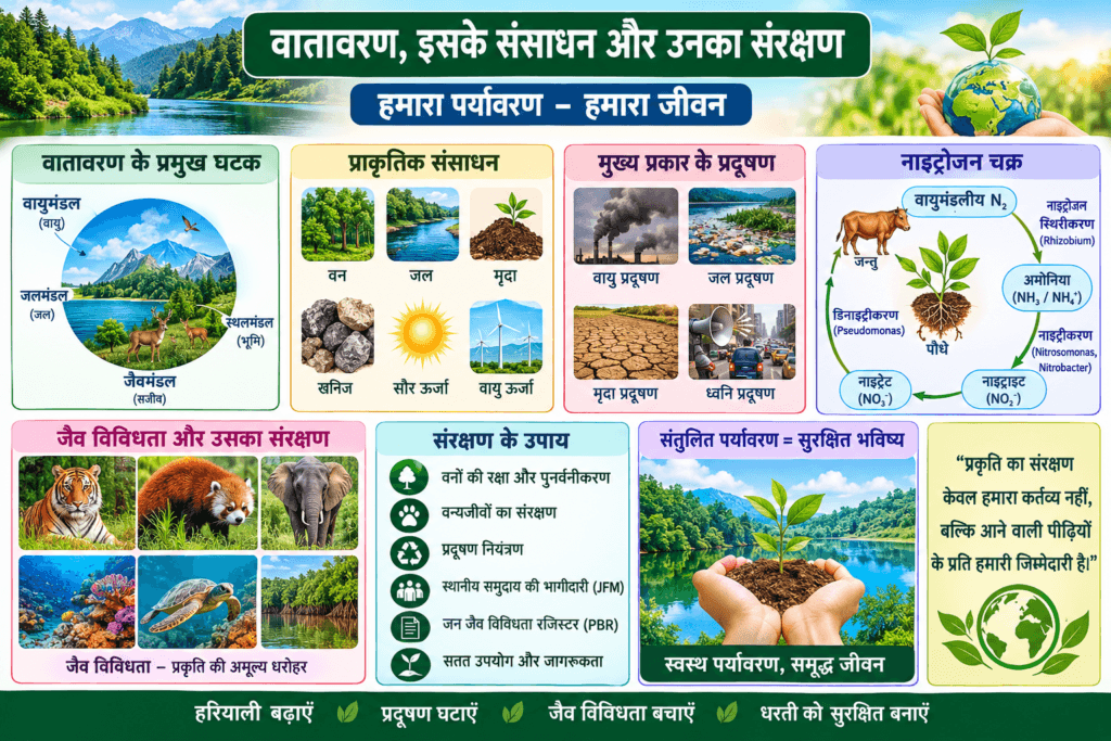 वातावरण, इसके संसाधन और उनका संरक्षण